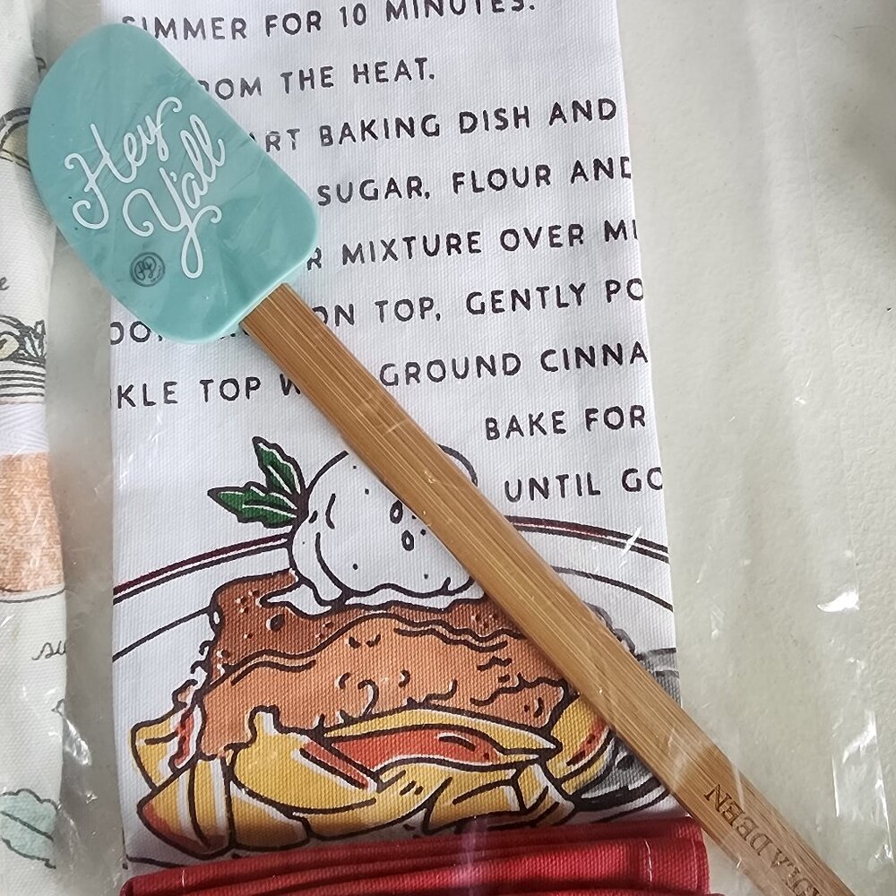 Paula Dean Apron, Hand Towel and Spatula Set JTV New In Bag